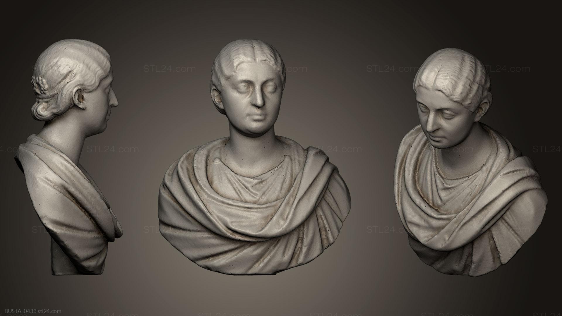 Бюсты и головы античные и исторические (Джулия Меса, BUSTA_0433) 3D модель для ЧПУ станка